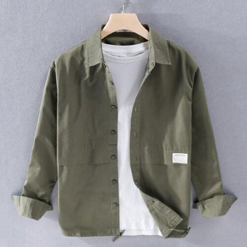 100% Cotton new arrival fashion brand jacket men casual comfortable solid jackets for men spring outwear men shirt camisa Jas