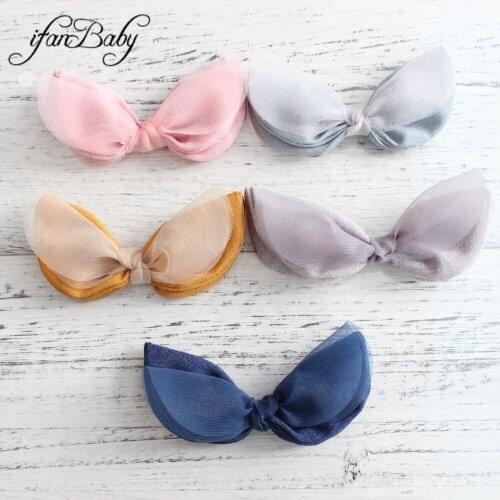 Cute Organza fabric bows for hair flower headband tiara hairpin hair accessories Rabbit ears Bow