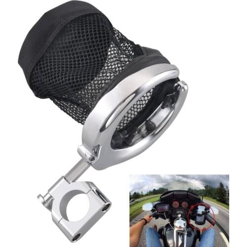 Motorcycle Chrome 1.3 Inch 33mm Universal Handlebar Cup Holder Drink Support Bracket For Harley Honda Yamaha Cruiser Models