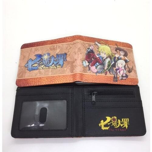 The Seven Deadly Sins Meliodas Elizabeth Liones Cartoon Wallet Mens Anime Wallet Credit Card ID Holder Purse