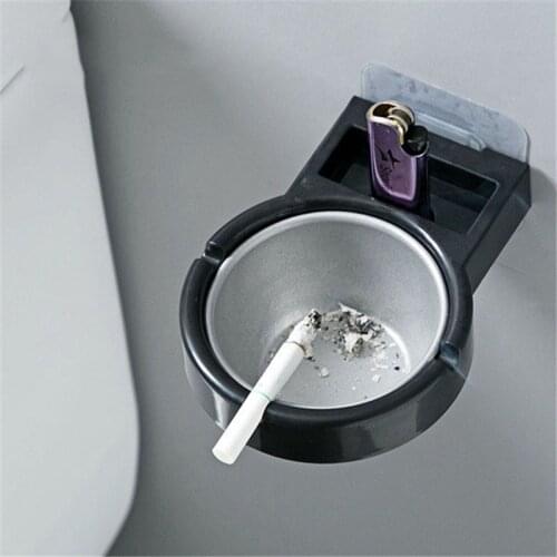 Wall Mounted Cigarette Storage Rack Bathroom Wall Stainless Steel Ashtray Toilet Cigarette Storage Cup Smoking Accessories