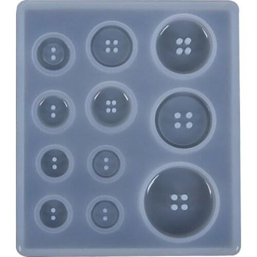 New Fashion DIY Silicone Mold Resin Button DIY Handmade Resin Mold With Hole Pendant Button
