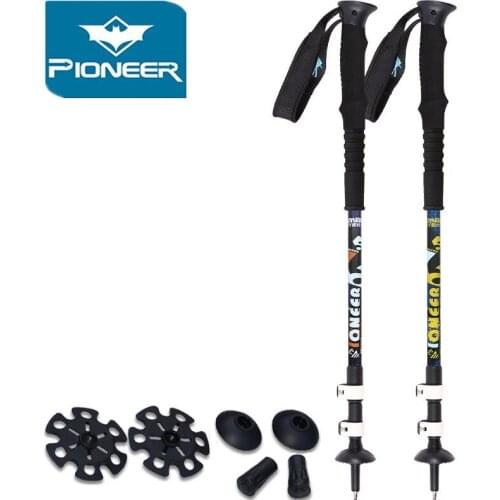 Piomeer Outdoor Ultralight Camping Hiking Walking Trekking Stick Aluminium alloy Alpenstock Climbing Skiing Trekking pole 2pcs