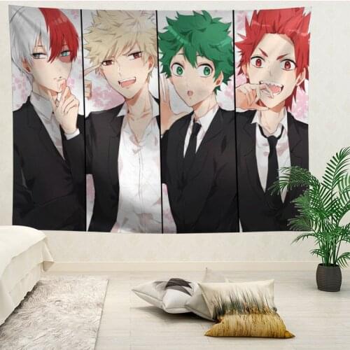 Custom Anime My Hero Academy Hanging Tapestry Home Party Decoration Tapestries Photo Background Cloth Table Cloth Wall Tapes