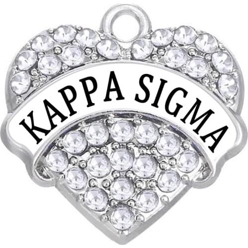 Popular University Fraternities Jewelry Charm Student Greek Organization K SIGMA Heart Shaped Metal Pendant customizable