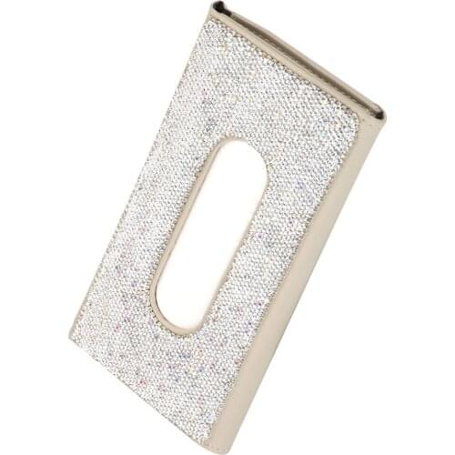 Crystal Car Tissue Box Towel Sets Car Sun Visor Tissue Box Holder Auto Interior Storage Decoration For Car Accessories