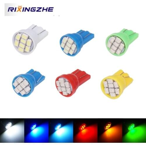 RXZ 100PCS T10 LED W5W 194 168 Wedge 8SMD 2825 Multi color Bally Pinball Light Bulb Auto Interior lights Dashboard Warning Lamp
