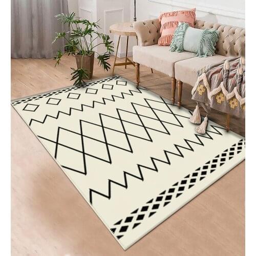 Beyaz Etnik Desenli Halı Şönil Orjinal desenli halı oturma odası yatak odası mutfak kaymaz anti alerjik ücretsiz kargo halı