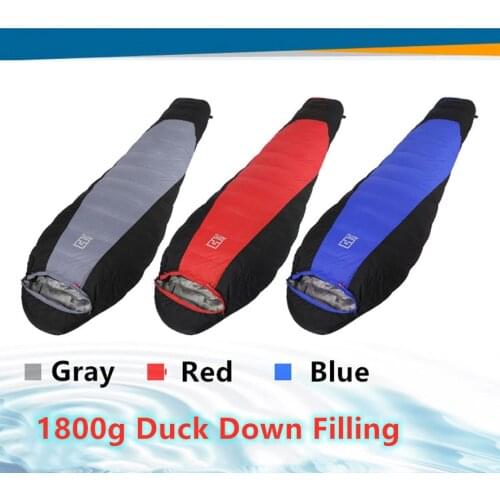 1800g Duck Down Filling Camping Sleeping Bag Envelope Backpacking Upset Sleeping Bag for Outdoor Traveling Hiking