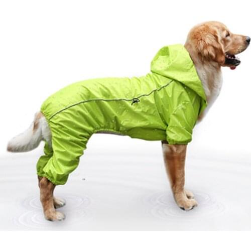 Medium and large dog waterproof big dog raincoat pet Golden Retriever four-foot raincoat