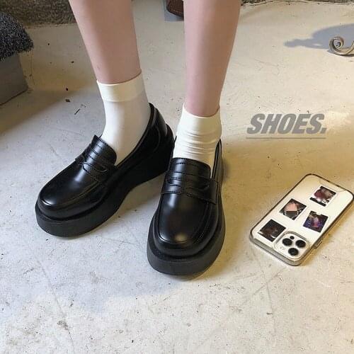 Thick-soled Pu Leather Shoes Women Autumn Uniform Shoes College Wind Soft Girl Single Shoes Mary Jane Shoes