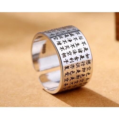 Hand ornaments, sterling silver rings, creative hearts, retro rings, personality rings, open silver jewelry