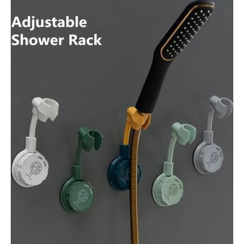 Universal Adjustable Shower Head Holder Rack Bathroom Suction Cup Wall Mounted Shower Nozzle Bracket Punch Free Strong Bearing