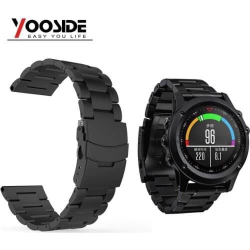 Universal 26mm Stainless Steel Watch Band Strap Wrist Bracelet for Garmin Fenix 5X/Fenix 3/Fenix 3 HR/D2 Charlie/ Descent Mk1
