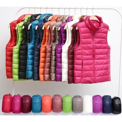 Woman Down Vests Winter Ultralight Duck Down Coat Female Sleeveless Puffy Jacket Portable Windproof Warm Waistcoat for Women