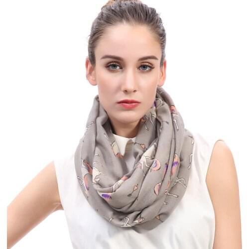 Unicorn Horse Animal Print Womens Scarf Infinity Loop Snood Scarves Gift Accessories