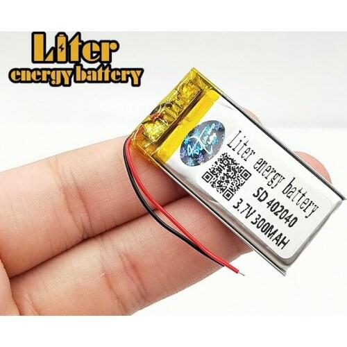 1/2/4Pcs 3.7V 300mAh 402040 Li-ion Li-po Battery Polymer Lithium Batteries Cells for Small Toys MP3 MP4 MP5 Smart Watch GPS