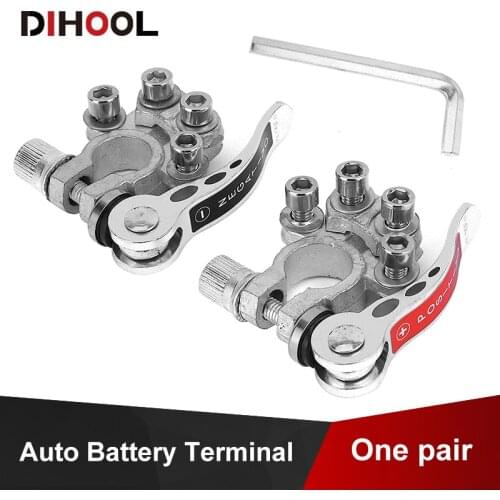1 Pair of Car Battery Terminals Quick release terminal Red Black Positive and Negative Clamp with M6 for Car,Boat,RV