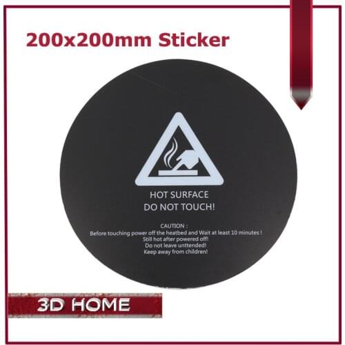 1Pcs 3D Printer Kossel Heat bed Sticker With Tape 200mm Round Print Build Plate Tape For Kossel 3D Printer parts