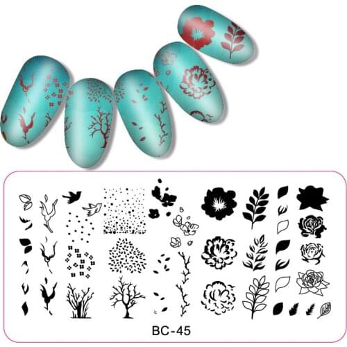 12 Design Choice 1pc Flower Geometry Animal Nature Series DIY Manicure Stamping Plate for Nail Art Decoration