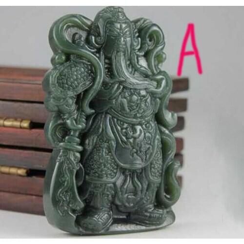 100% natural Hetian Qingyu guangong pendant menspendant for gift free shipping