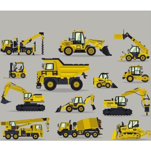 20pcs Excavator Heat Transfer Sticker Vinyl Patches Iron On Patch For Clothing Appliques Boys Tees Jeans Jacket Patchwork Badge