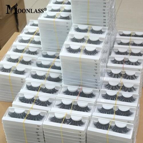 30 pairs Mink Eyelashes Bulk 25mm Dramatic Long 3D Mink Lashes Moonlass Makeup Luxury 25mm Lashes Wholesale False Eyelash
