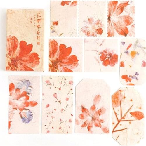 30Pcs/box Art Ink Flowers Matchbox Material Paper DIY Journal Scrapbooking Decoration Materials Paper School Stationery Supplies