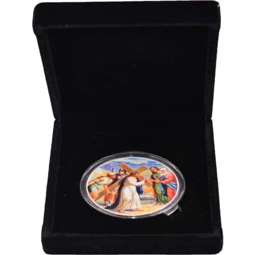 999.9 Silver Plated Jesus Metal Coin with Quality Box Christmas Gifts Coins Collectibles Christmas Ornaments with Box