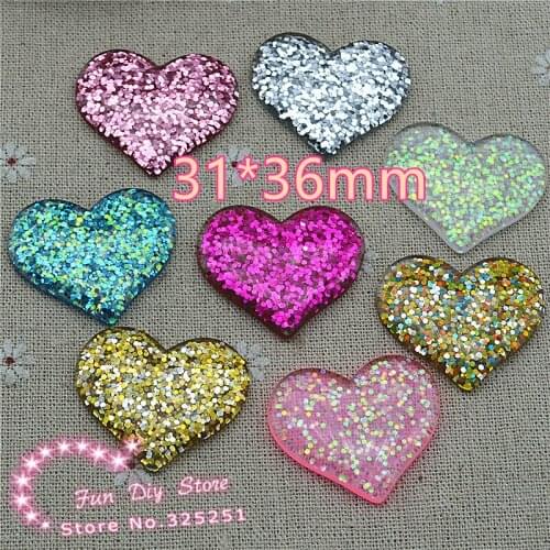 Shiny bling heart Cabochon Flatback crafts for hair bow center 50pcs/lot 31*36mm BM586-8