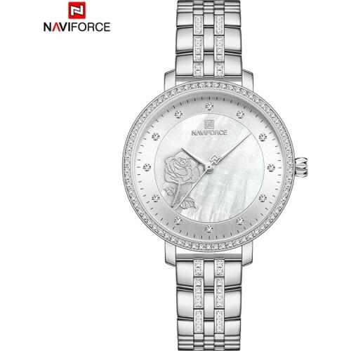 NAVIFORCE Womens Fashion Watches Waterproof 2021 New Ladies Elegant Clock Luxury Brand Diamond Quartz WristWatch Gift For Women