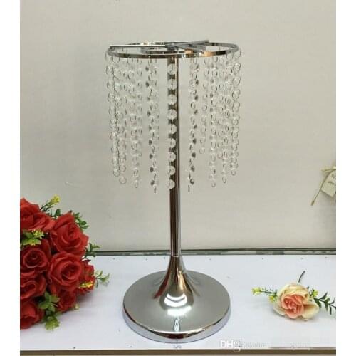 Wedding party flower display holder Sparkling crystal Flower Vase crafts Floral Stand Columns For wedding Table centerpieces
