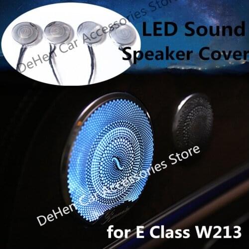 For Mercedes Benz E Class W213 2016-2020 LED Audio Sound Speaker Cover 64 Colors Trim Cover Case Emblem Cover 4Pcs/Set
