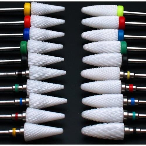 1pc Ceramic Nail Drill Bit Milling Cutter Cuticle Clean Bits Files Electric Manicure Machine Accessories Nail Art Burr Tools