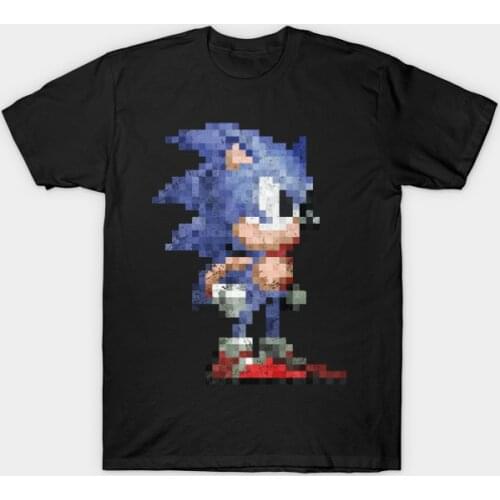 Men t-shirt Blue Hedgehog Vintage Pixels V01 By Lidra Tshirt Women T Shirt Men Cotton Tees Harajuku