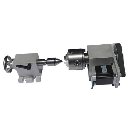Engraving machine a axis CNC engraving machine rotation axis 80mm chuck center tailstock dividing head CNC carving fourth axis