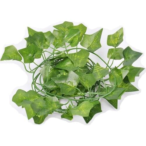 Artificial Leaves Ivy Green Vine Leaf Garland Plants Fake Foliage Home Decor Plastic Rattan String For Wedding Valentines Day