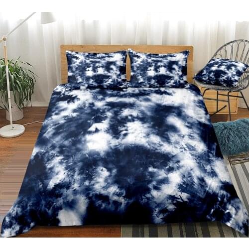Tie dye Bedding Set Tie Dyed Bed Linen Blue Boho Hippie Bedding Set Bedspread Home Textile Microfiber Beds Set Duvet Cover Set