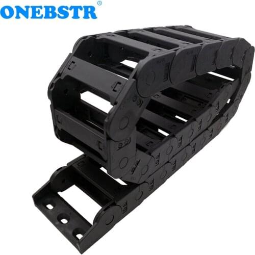 JFLO 1 Meter 25x77mm Wire Carrier Cable Drag Chain CNC Router Machine Tools Bridge Open on Both Sides End Joints Free Shipping
