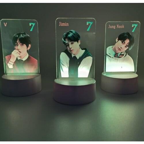 Kpop Light Stick Map Of The Soul 7 USB Color Changing Acrylic LED Lamps Living Room Bedroom Touch Control Night Light Home Decor