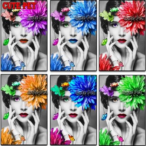 DIY Diamond Painting Character Girl Kit Cross Stitch Full Diamond Embroidery butterfly Flower Girl Beauty Home Decoration Gift