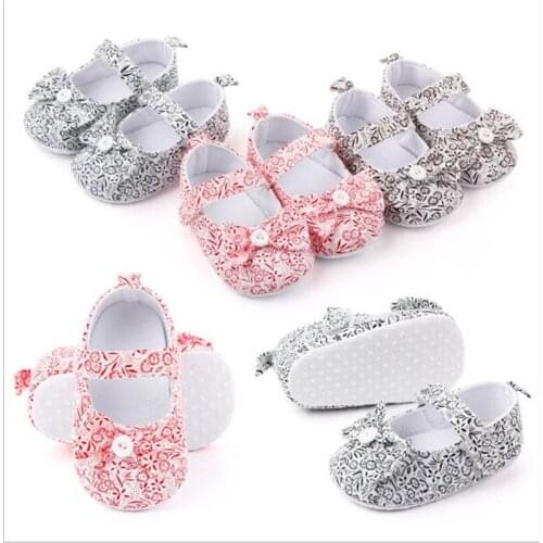 New Spring Autumn Baby Shoes Lovely Flower Infants Cotton First Walkers Antislip Newborn Girls Princess Shoes