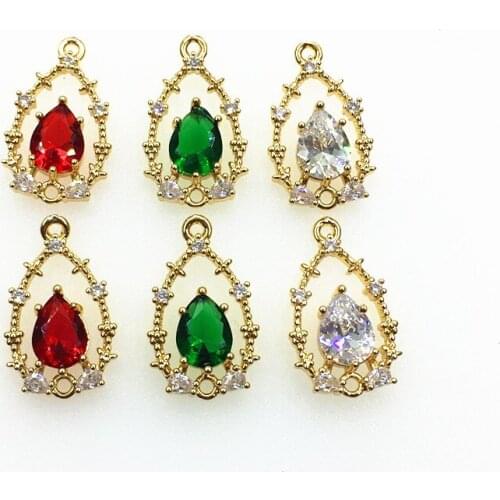 New Arrival! 20x12mm 50pcs Cubic Zirconia Drop Shape Charm for Handmade Necklace/Earring DIY Parts,Jewelry Accessories Findings