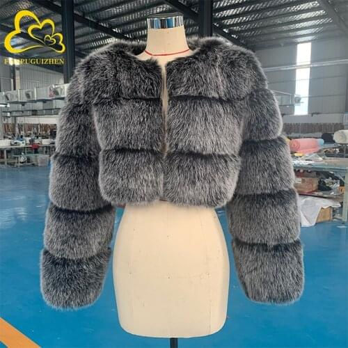 Wholesale New Arrival Womans Fox Fur Coat Women Winter Thick Fox Loog Sleeve Short Style Slim Fit Zipper Fashion Fur Jacket