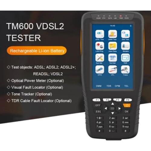 Original TM-600 VDSL test line measuring instrument English machine (ADSL2+/VDSL2/OPM/VFL/TDR) Original TM-600 VDSL test line me