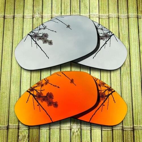 Polarized Replacement Lense For-Oakley Juliet Sunglasses Frame True Color Mirrored Coating - Chrome&Red Combine Options