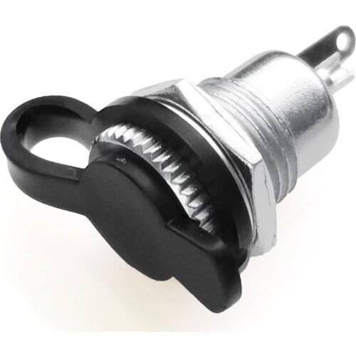 5.5mm x 2.1mm/5.5x2.5 DC Power Jack Socket Female Panel Mount Connector Metal Panel Mount Interface Plug Wire Terminals