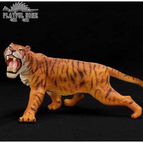 Handmade Certified Goods Large Anime Tiger Model Soft 3D Animals Action Figures PVC Stuffed Figma Kids Simulation Animal Toys