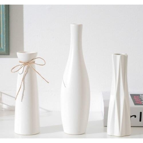 Northern European-Style Home Decorations and Ornaments Simple Creative Office Table Vase White Ceramic home decoration