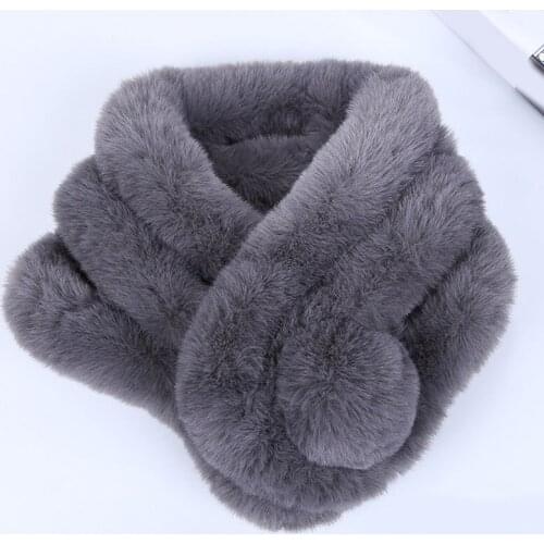 Luxury Female Women Winter Imitation Faux Fur Warm Scarf Fashion Thicken Fur Imitation Fur Grass Snood Scarves Tippet Shawls